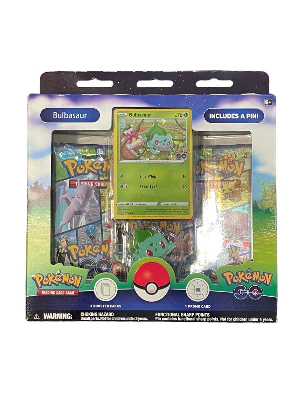 Pokemon TCG GO Pin Collection Bulbasaur Sealed Booster Packs Enamel Pin Promo